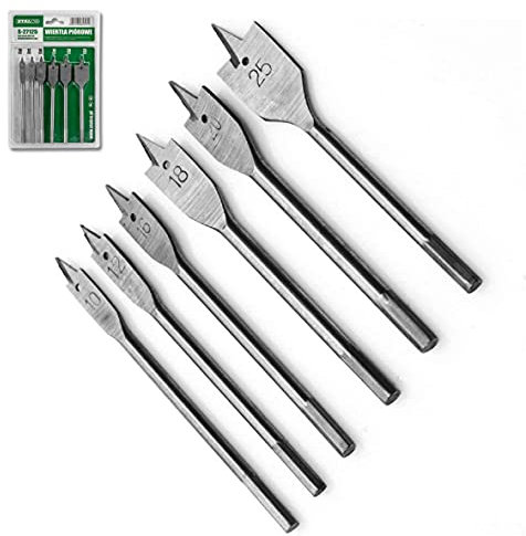 STALCO FLACHFRÄSBOHRER SET 6TLG Ø10-25mm Flachholzbohrer Flachfräser Holzbohrer