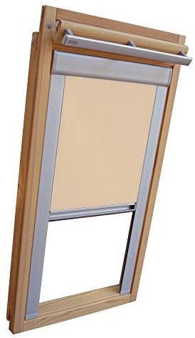 Verdunkelungsrollo Rollo für VELUX Dachfenster TYP GGL/GPL/GHL - 204 - Farbe beige-karamell - mit Aluminium Seitenschienen - KLICK Montage