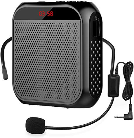 Amplificador de voz portátil con micrófono con cable, sistema PA recargable, altavoz, micrófono personal, amplificador de voz, amplificador de potencia, altavoz para profesores, medición, guía