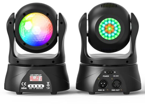 Moving Head - Luz LED con efecto de luz para escenario, 30 W, DJ, discoteca, fiesta, con caleidoscopio d-mx512 y control activado por sonido, para Halloween, Navidad o fiestas