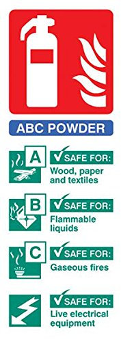 Letrero, identificación de extintor de polvo, RP, signos de protección personal, seguridad del SITE, paquete de 1 pieza - 11216S