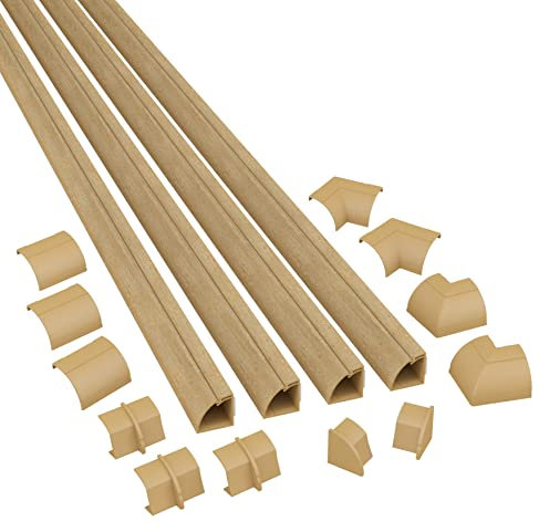 D-Line Canalina Mezza Tonda, Passacavi, Canalina Copricavi, Nascondi Cavi, Canaline Per Impianti Elettrici - 4 x 1 m Lunghezza Per Pacco - Verniciabile