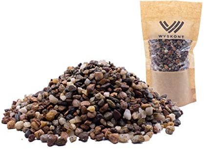 WYSKONT Aquarium Kies - Aquariumsand 25 kg- Aquarium Deko - Kieselsteine - Zierkies - Flusskies - Deko Sand - Kieselsteine Garten - Aquarium Bodengrund - Terrarium Sand - Aquariensand 5–10 mm