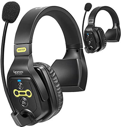 Saramonic WiTalk WT2S Full-Duplex 1,9 GHz 400m Wireless Headset Intercom System Singel-Ear Fernkommunikation für Film/Bühnen/Video/Sport Produktion Drohne Outdoor Shoot (2 Benutzer)