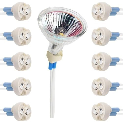 MR16 Support de Lampe pour LED Halogène, Connecteur De Ampoule, Céramique Douille Base, 10 Pièces Culot Connecteur Base en Créramique, MR16 Support de Lampe, pour G4, GU5.3, GY6.35, GX5.3, GZ4, MR11