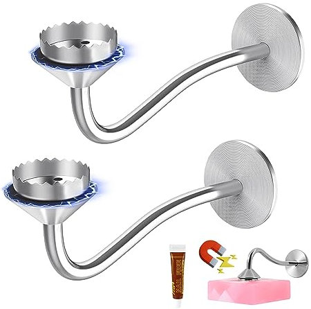 2 Stück Seifenhalter mit Magnet, Seifenhalter Magnet, Magnetischer Seifenhalters, Magnet Seifenhalters, Edelstahl Magnetseifenhalters Ohne Bohren für Dusche, Badewanne, Waschbecken und Bad