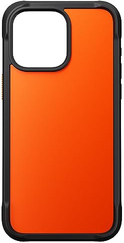 NOMAD Rugged Case | für iPhone 15 Pro Max | Schutzhülle aus Polycarbonat mit TPU-Bumper | Matte PET-Rückseite | MagSafe-kompatibel | Ultra Orange