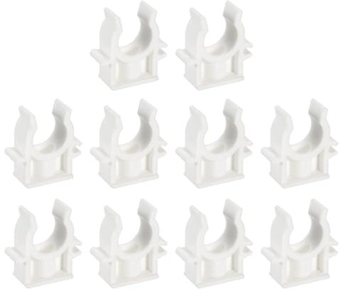 QUARKZMAN 10 Stück PVC Rohrschellen, Rohrhalterung Rohrhalter Klammer für 16mm (5/8) Außendurchmesser Rohr Wandmontage Deckenmontage für Haus Gas Rohr,Wasserrohr,Teich,Garten