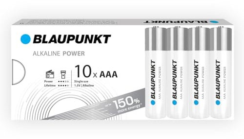 BLAUPUNKT AAA alkaline batteries, pack of 10, best for wall clocks, TV remote controls, LR03BPO/10CB