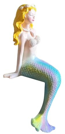OUNONA 1stücke Kreative Meerjungfrau Statue Resin Einzigartige Garten Und Aquarien-Dekoration Für Und Terrasse Für Unterwasserwelt-Fans Stilvolles