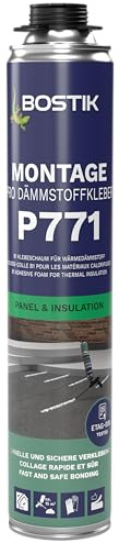 BOSTIK P771 Montage Pro Dämmstoffkleber B1-800ml | Klebeschaum Flachdach - Feuchtigkeitshärtender Polyurethan-Klebeschaum - Für alle gängigen Wärmedämmstoffplatten