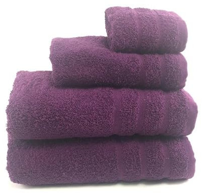 Rufino Díaz Toalla Rizo 100% Algodón 500gr/m2 Leticia (Morado - Lavabo 50x100cm) - Tejido absorvente, Suave y Resistente - para baño, SPA, Piscina