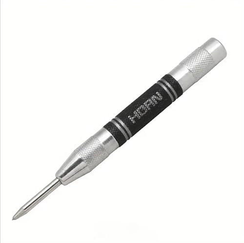 Super Strong Alloy Tungsten Steel Tip 5 Automatic Center Punch - Adjustable Spring Loaded Metal Drill Tool for Woodworking and Marking (1 PCS)