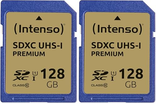 Intenso - Tarjeta de Memoria SDXC de 128 GB (45 MB/s, Clase 10, UHS-I) (Paquete de 2)