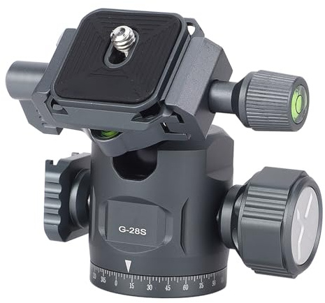 Mini Ball Head, 360 Graders Panoramautsikt Stativhuvud, Metall Stativkulhuvud, Dubbel Panoramautsikt Stativhuvud för Monopod Kameravkastning
