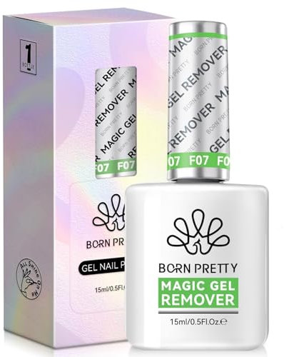 Born Pretty Remover Semipermanente Unghie - Innocuità Rimozione Smalto Semipermanente - Rimozione Rapida in 3-5 minuti - Tiepido Non Rovina le Unghie - Non è richiesto l'ammollo o l'avvolgimento 15ML
