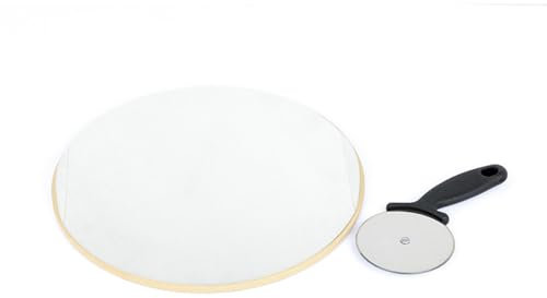 Somagic Pierre à Pizzas Ø 33 cm + Plaque en Aluminium et Roulette