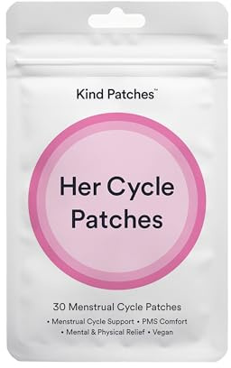 Kind Patches Her Cycle Patches with Chasteberry, Artichoke, Dong Quai, Ginger Extract, Turmeric, and Ashwagandha - Vegan - 30 Count