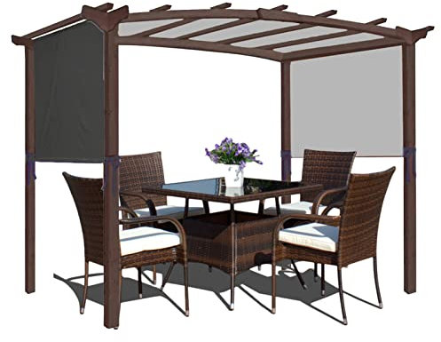 Universal-Pergola-Ersatzdach, wasserdicht, für den Außenbereich, Abdeckung für gebogene Pergola-Strukturen, schwarz, 4,8 × 2,4 m, langlebige Schattenlösung für Gärten und Terrassen