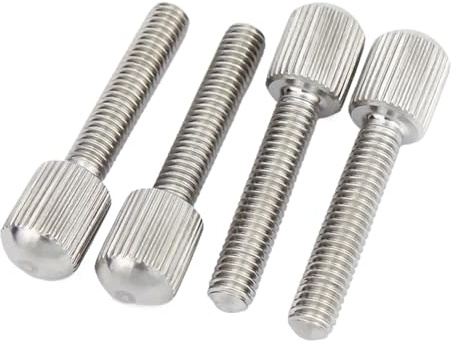 Generisch 10 Stück M2 M2.5 M3 M4 M5 M6 SUS304 Edelstahl Rändelschrauben mit langem kleinen Kopf GB836 Rändelschraube von Hand festziehen(M3x8)