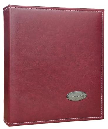 Album Fotografico Album fotografico da 7 pollici Copertina in finta pelle PU di foto Tour Libro autografi Raccoglitore carte regalo(Red)