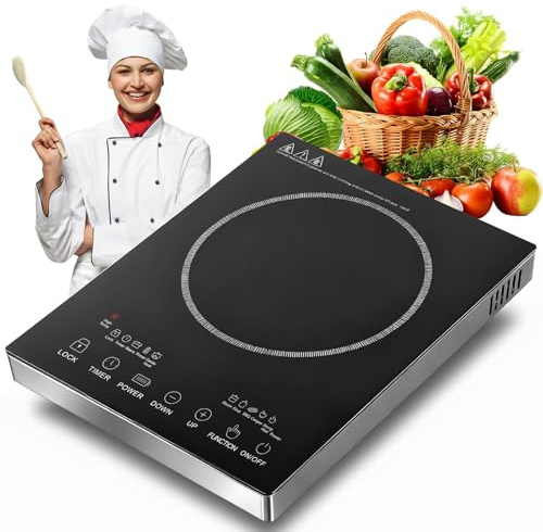 Worshow Glaskeramikkochfeld 3500W, Tragbares Kochfeld mit 4 Modi 9 Stufen Leistung, Glaskeramikkochfeld 1 Platten mit Touch Steuerung Kochfelder, 0-3 Stunden Timer, Überhitzungsschutz, 220V