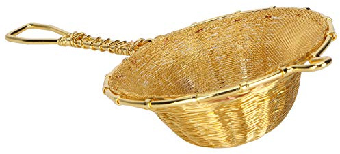 Copper Tea Strainer, 5.9 in Fine Mesh Strainer Small Loose Leaf Filter Copper Colander for Home Office