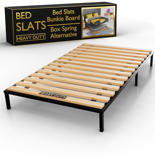 Treaton, Queen Size Bunkie Board – Heavy Duty Horizontal Bed Slats & Wooden Support Board for Sagging, Under Bed-Support, Box Spring Alternative, Platform Bed and Replacement