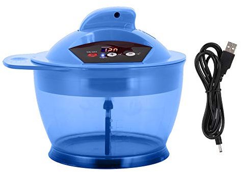 DouWen MO Tazón eléctrico para teñir el cabello, mezclador automático de tinte, tazón profesional para mezclar crema para teñir el cabello con aspa de ventilador extraíble, mezcla rápida y (Azul)