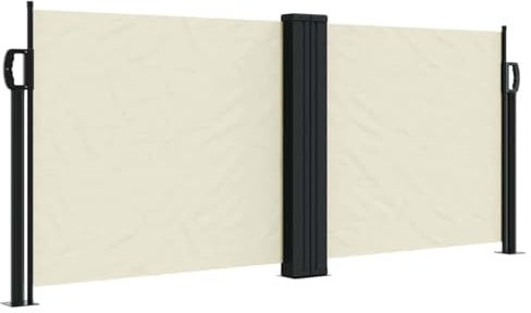 Foknhdi Toldo lateral de 100 x 600 cm, color crema, 100 % poliéster, revestimiento de poliuretano, para balcón, terraza, jardín, jardín de invierno