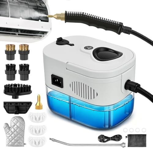 Steam Cleaner, Handheld Steaming Cleaner with 1.2L Water Tank & 6-Gear Adjustable, 19 Multipurpose Accessories Portable Steamer HandHeld Steam Cleaner for Car, Home, Kitchen, Tile, Floor, Window