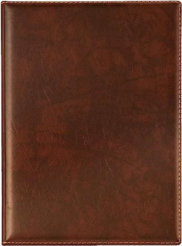 VELOFLEX 4441760 - Urkundenmappe, Angebotsmappe Exquisit DIN A4 mit Innen-Klarsichttaschen, Leder-Optik braun, 1 Stück