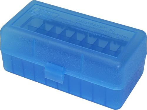 MTM 50 Round Flip-Top Rifle Ammo Box WSSM, 500 S&W (Clear Blue) , 2.46-Inch