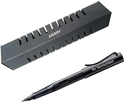 Lamy Füllhalter AL-star Modell 071, Feder F, inkl. Laser-Gravur, Farbe schwarz (black)