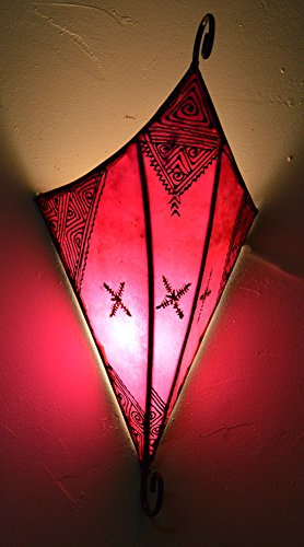Henna Lamps & Sconces Moroccan Handmade Goat Leather Sconce Henna Tattoo Shade
