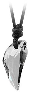Hanessa Halsband Hals-Kette Wolfs-Zahn Anhänger aus Kunst-Kristall Herren Unisex
