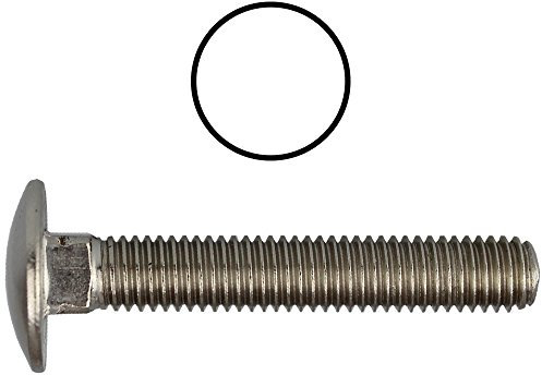 Schlossschrauben M5 X 70 DIN 603 Edelstahl A2 (50 Stück) - V2A Flachrundschrauben mit Vierkantansatz u. Vollgewinde