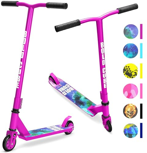 BOLDCUBE Stunt Scooter | Trottinette Freestyle 6-12 8-12 Ans | Freestyle Pro 360° | Aluminium | ABEC 7 | Enfants Ados et Adultes