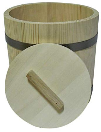 Wooden World – Wooden bucket with 2 lids for fermenting sauerkraut and pickles Barrel for sauerkraut or sauna – 10 litres