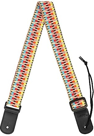 CASCHA Ukulele rem, bärrem justerbar upp till 139 cm, Jacquard, Rainbow HH 2200