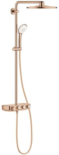 Grohe SmartActive 310 Multijet THM Duo Rundduschsystem, integriertes Thermostat, 3 Strahlen, Antikalk-System, Serie Euphoria, 59,6 x 31 x 110 cm, Kupfer glänzend (Ref: 26507DA0)