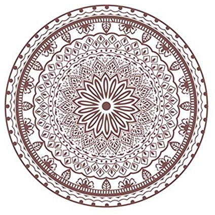 Nicole Knupfer Mandala Runde Teppich mit Quasten böhmische Handwebteppich Retro Runder Baumwollteppich Abwaschbar In- und Outdoor für Wohnzimmer Schlafzimmerteppich (D,120 * 120cm)
