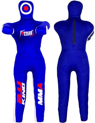 Stylso Brottningsdummy Brottningsdummies – BJJ Dummy MMA Judo Karate Fighting Training Jujitsu Dummy Ofylld kastande Stansning Övning Jiu Jitsu Dummy (1,8 m / 72 tum, blå)