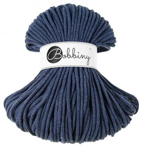 Bobbiny Makramee-Flechtkordel, 5 mm, 100 m, Jeansblau
