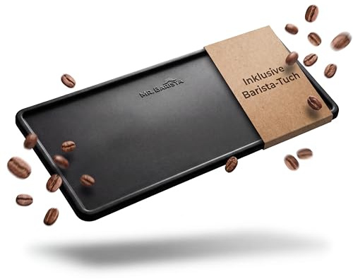 Mr. Barista® Professionelle Barista Silikonmatte - Tamping Matte für Siebträger, Barista Zubehör Schwarz L 15x31x0,7cm Ideal für Kaffee Fans