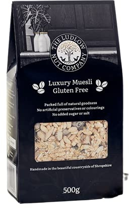 Muesli - Gluten Free (500g, 2 x 500g, 6 x 500g) by Ludlow Nut - High Fiber- Protein-Rich Contain Oatmeal, Buckwheat Flakes, Fruits & Seeds - Easy to Digest - Delightful (1 x 500g)