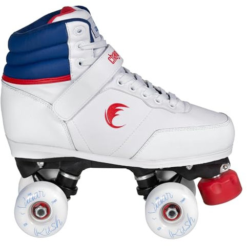 Chaya Rollschuhe Jump 2.0 - Roller Skates für Damen und Herren im Retro-Look für Roller-Disco - Roll-Schuhe in Weiß/Blau
