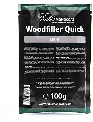Rubio Monocoat Woodfiller Quick (Light), 100g Bag | Quick-Curing Putty for Interior Joinery & Wood