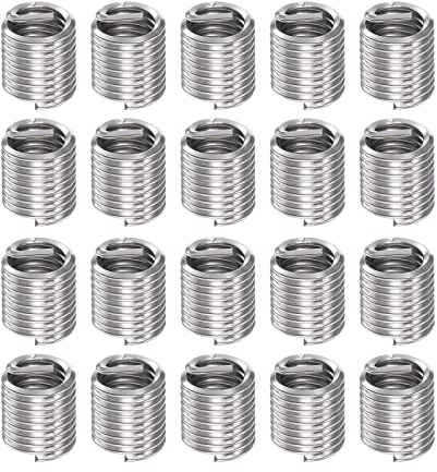 HARFINGTON 20pcs Wire Threaded Inserts 5/16-24 UNF 1.5D 11.85mm 304 Stainless Steel Helical Coiled Wire Thread Sleeve