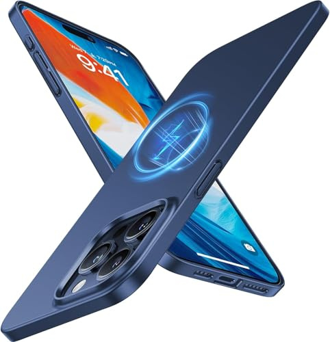 TORRAS Ultra Dünn für iPhone 15 Pro Max Hülle für MagSafe, Blau | (Nr. 1 Magnetkraft, Nie Staub anhaftend) Velvety Touch Handyhülle iPhone 15 Pro Max Case Stoßfest Kratzfest Slim